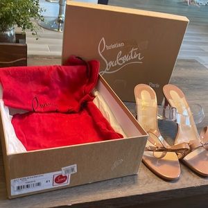 Christian Louboutin Just Nodi 85 Patent/PVC Color: Nude